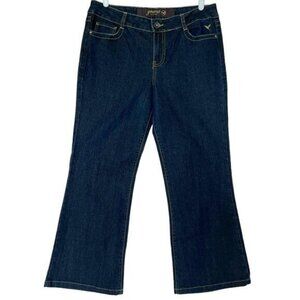 Grane Women's Denim Jeans Size 13 Junior Boot Cut Mid Rise Stretch Navy Blue